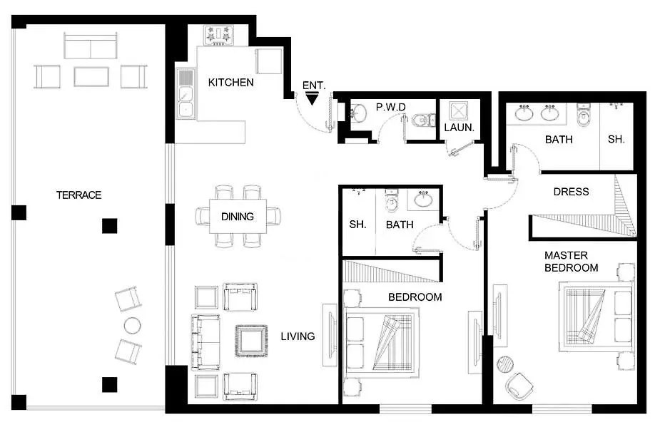 Lux The La Mer Infinity View - Luxury Boho Suite 1 Dubai Apartment